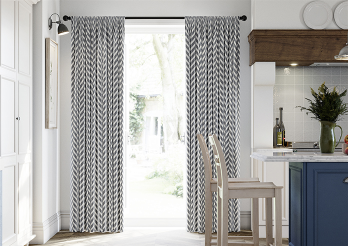 Chevron Stripe, Grey - Made to Measure Curtains - Image 3